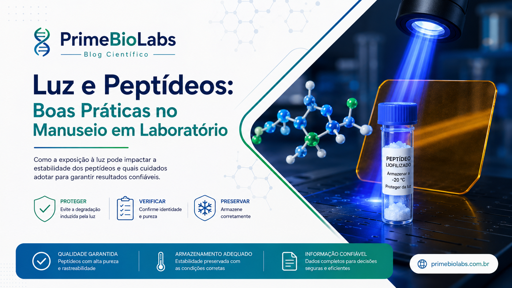Exposição à luz e manipulação de peptídeos: melhores práticas em pesquisa laboratorial